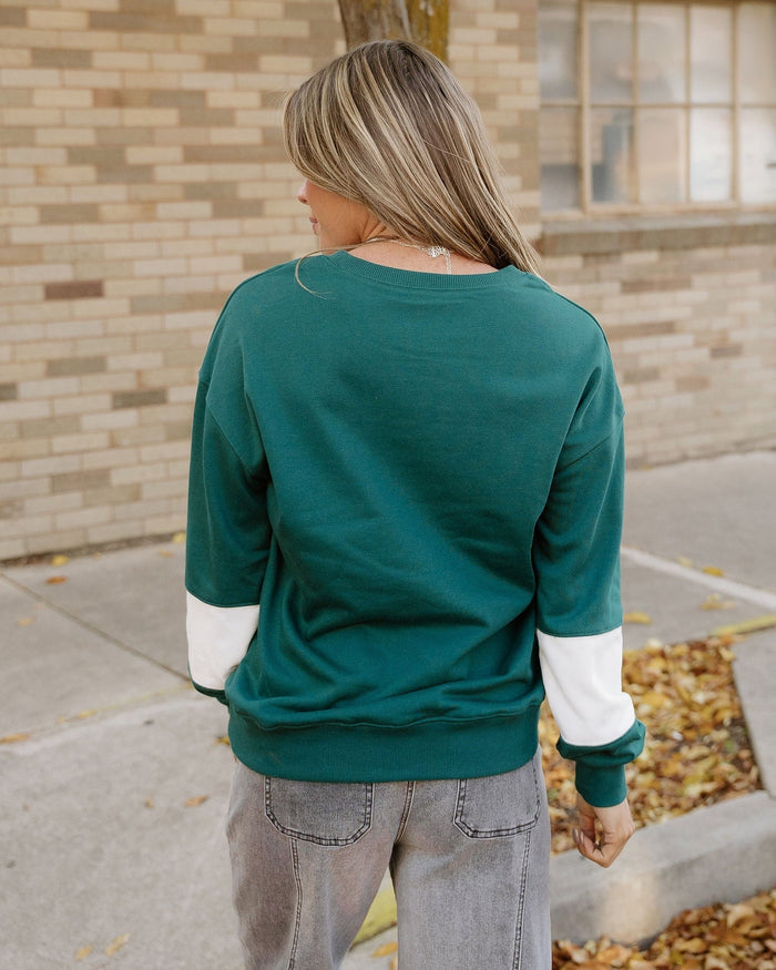 Mia Drop Shoulder Baggy Sweatshirt - Evergreen