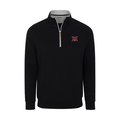 Miami Ohio Heather Cloud Cotton Quarter Zip Pullover Black with Light Grey Trim