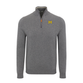 Michigan Grey with Grey Trim Luxury Touch Cotton and Cashmere Quarter Zip Sweater