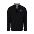 Michigan State Heather Cloud Cotton Quarter Zip Pullover Black with Light Grey Trim