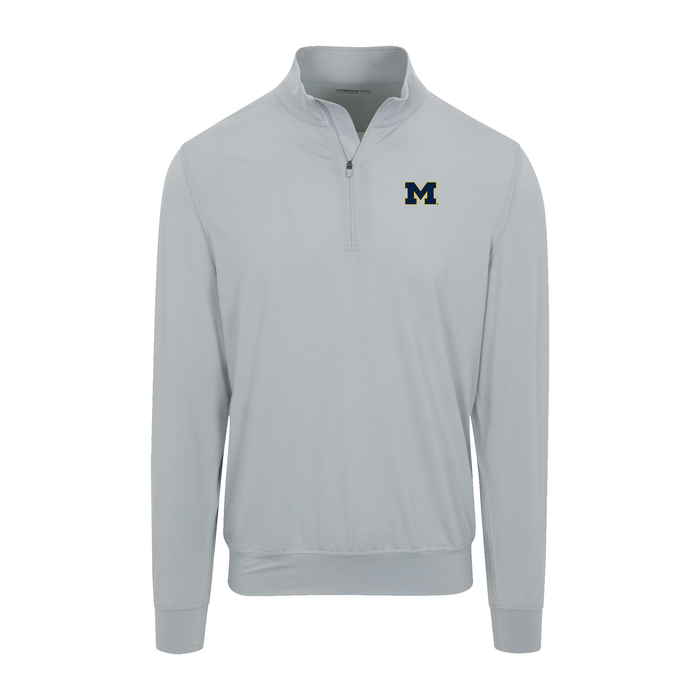Michigan Velocity Performance Quarter Zip Light Grey