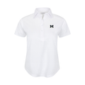 Michigan Women's Cap Sleeve Semi Spread Polo White