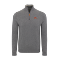 Minnesota Grey with Grey Trim Luxury Touch Cotton and Cashmere Quarter Zip Sweater