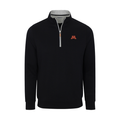 Minnesota Heather Cloud Cotton Quarter Zip Pullover Black with Light Grey Trim