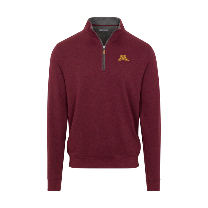 Minnesota Merlot Heather Cloud Cotton Quarter Zip Pullover