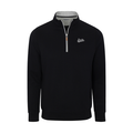 Mississippi State Heather Cloud Cotton Quarter Zip Pullover Black with Light Grey Trim