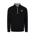 Missouri Heather Cloud Cotton Quarter Zip Pullover Black with Light Grey Trim