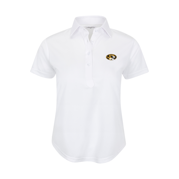 Missouri Women's Cap Sleeve Semi Spread Polo White