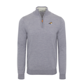 Montana State Grey Melange Cashmere Touch Australian Merino Quarter Zip Sweater