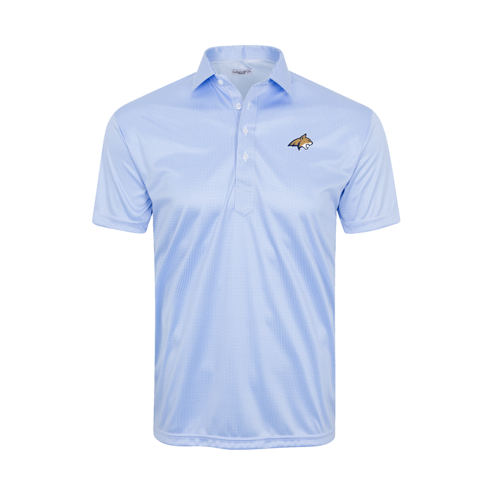 Montana State Semi-Spread Collar Polo Blue Houndstooth