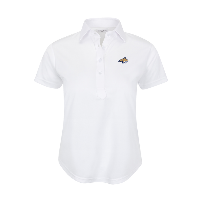 Montana State Women's Cap Sleeve Semi Spread Polo White