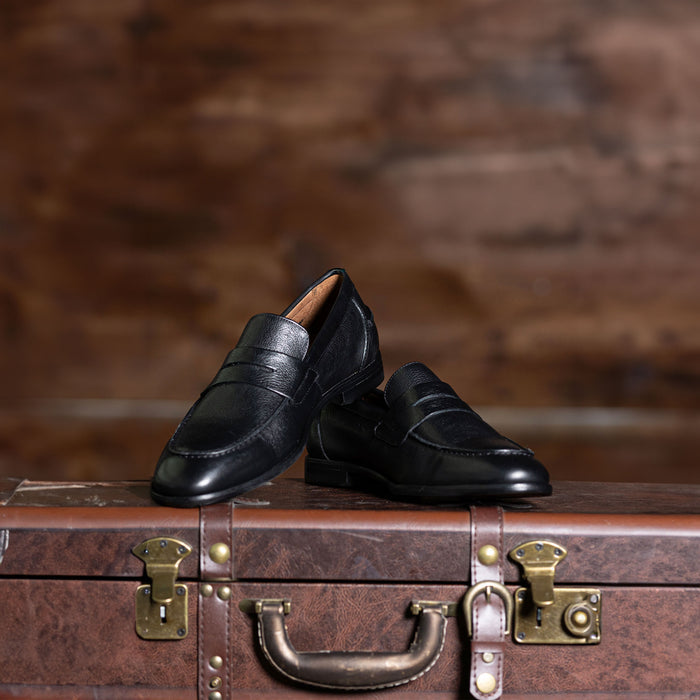 Naples Penny Loafers Black Leather