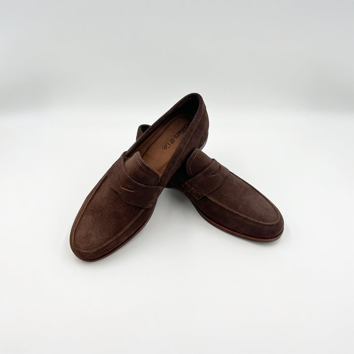Naples Penny Loafers Chocolate Brown Suede