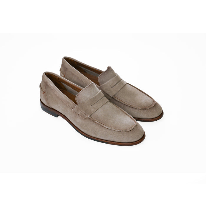Naples Penny Loafers Pewter Grey Suede