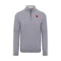 Nebraska Grey Melange Cashmere Touch Australian Merino Quarter Zip Sweater