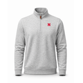 Nebraska Heather Cloud Cotton Quarter Zip Pullover Light Grey