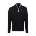 New York University Black with White Trim Luxury Touch Cotton and Cashmere Quarter Zip Sweater