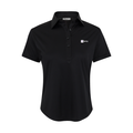 New York University Women's Cap Sleeve Semi Spread Polo Black