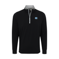 North Carolina Heather Cloud Cotton Quarter Zip Pullover Black with Light Grey Trim