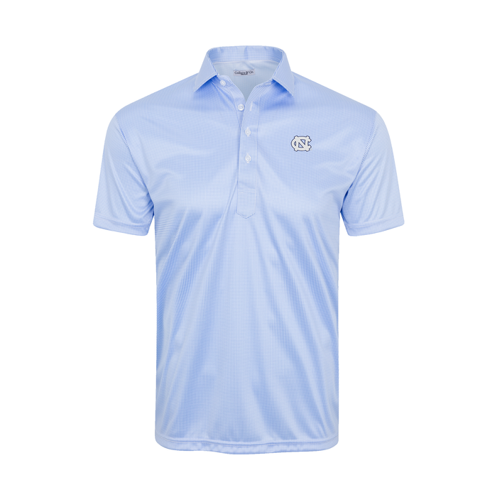 North Carolina Semi-Spread Collar Polo Blue Houndstooth