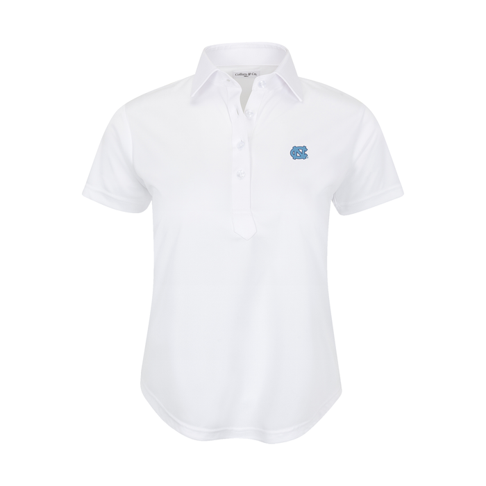 North Carolina Women's Cap Sleeve Semi Spread Polo White