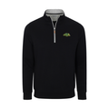 North Dakota State Heather Cloud Cotton Quarter Zip Pullover Black with Light Grey Trim