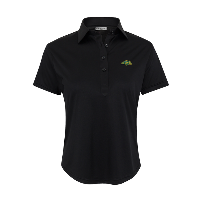 North Dakota State Women's Cap Sleeve Semi Spread Polo Black