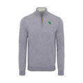 North Texas Grey Melange Cashmere Touch Australian Merino Quarter Zip Sweater