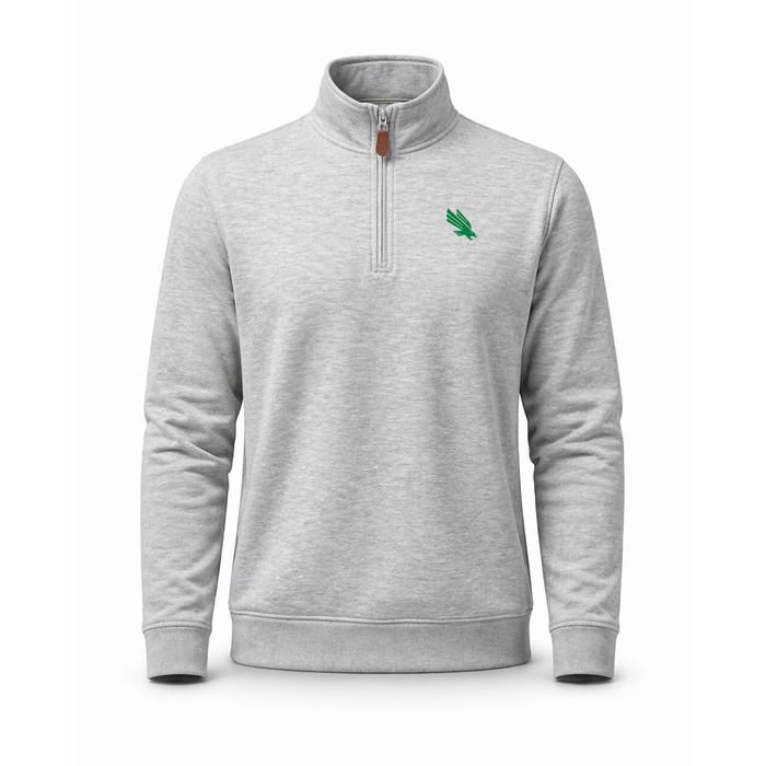 North Texas Heather Cloud Cotton Quarter Zip Pullover Light Grey