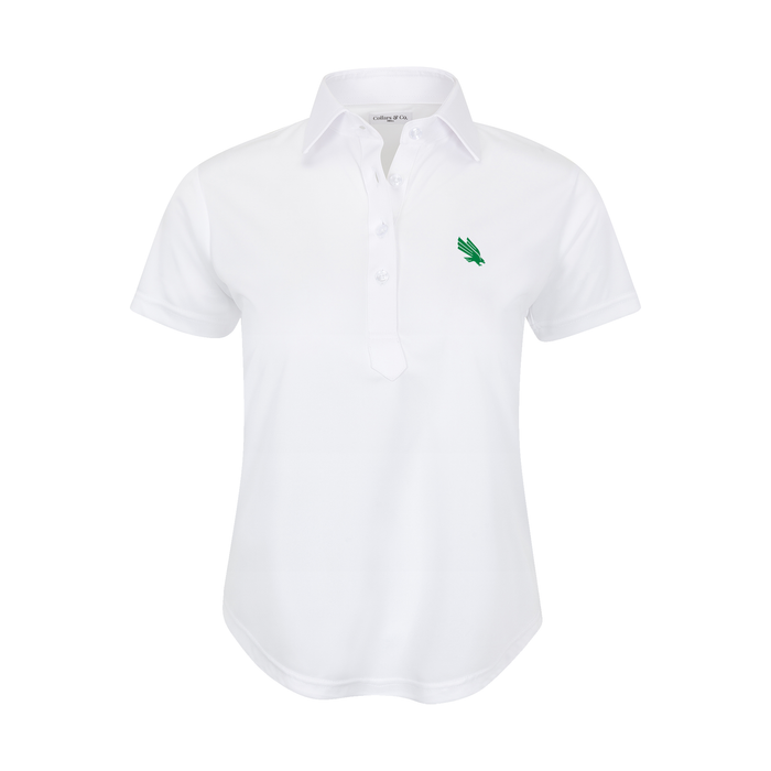 North Texas Women's Cap Sleeve Semi Spread Polo White