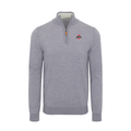 Ohio State Grey Melange Cashmere Touch Australian Merino Quarter Zip Sweater