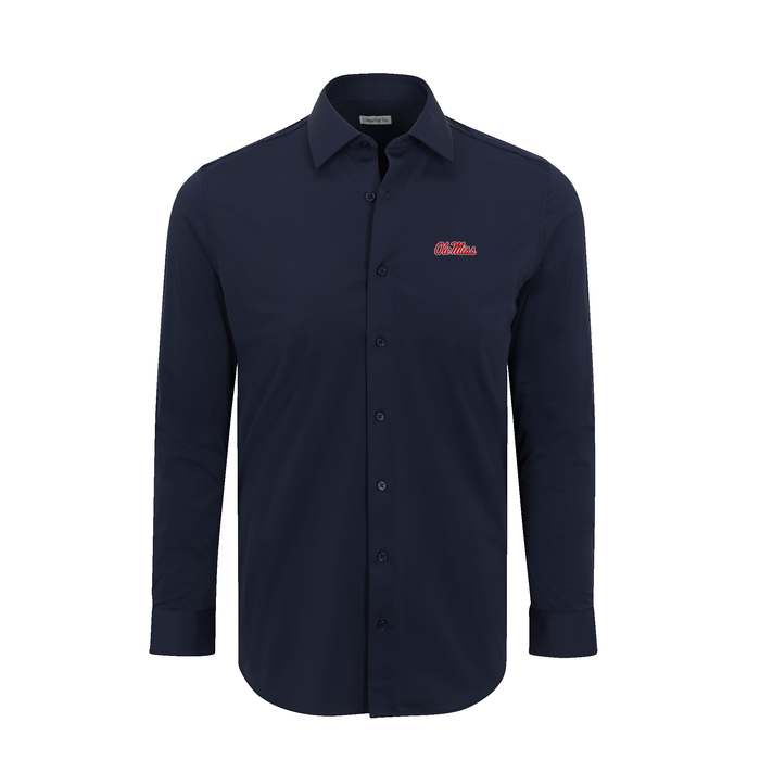 Ole Miss Apex Performance Dress Shirt Navy