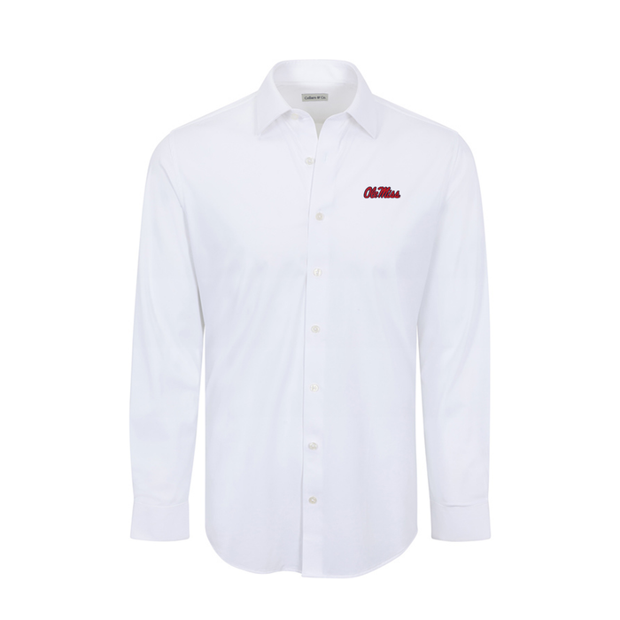 Ole Miss Apex Performance Dress Shirt White