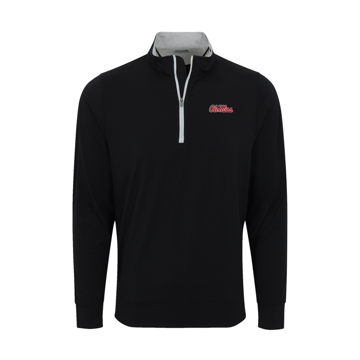 Ole Miss DriRelease® Performance Pullover Black with Light Grey Trim