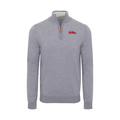 Ole Miss Grey Melange Cashmere Touch Australian Merino Quarter Zip Sweater