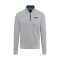 Ole Miss Heather Cloud Cotton Quarter Zip Pullover Light Grey with Navy Trim