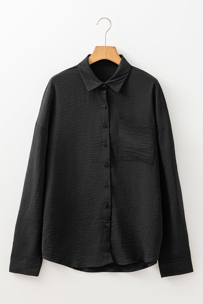 Patch Pocket Button Front Collared Shirt