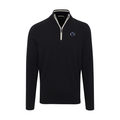 Penn State Black with White Trim Luxury Touch Cotton and Cashmere Quarter Zip Sweater