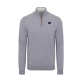 Penn State Grey Melange Cashmere Touch Australian Merino Quarter Zip Sweater