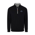 Penn State Heather Cloud Cotton Quarter Zip Pullover Black with Light Grey Trim