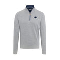 Penn State Heather Cloud Cotton Quarter Zip Pullover Light Grey with Navy Trim