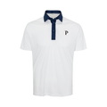 Pepperdine Semi-Spread Collar Polo Austin White with Navy Accent