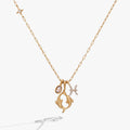 Pisces Zodiac Charm Cluster Necklace