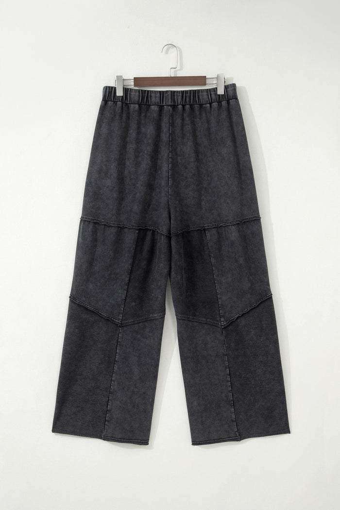 Plus Size Mineral Wash Exposed Seam Drawstring Pants