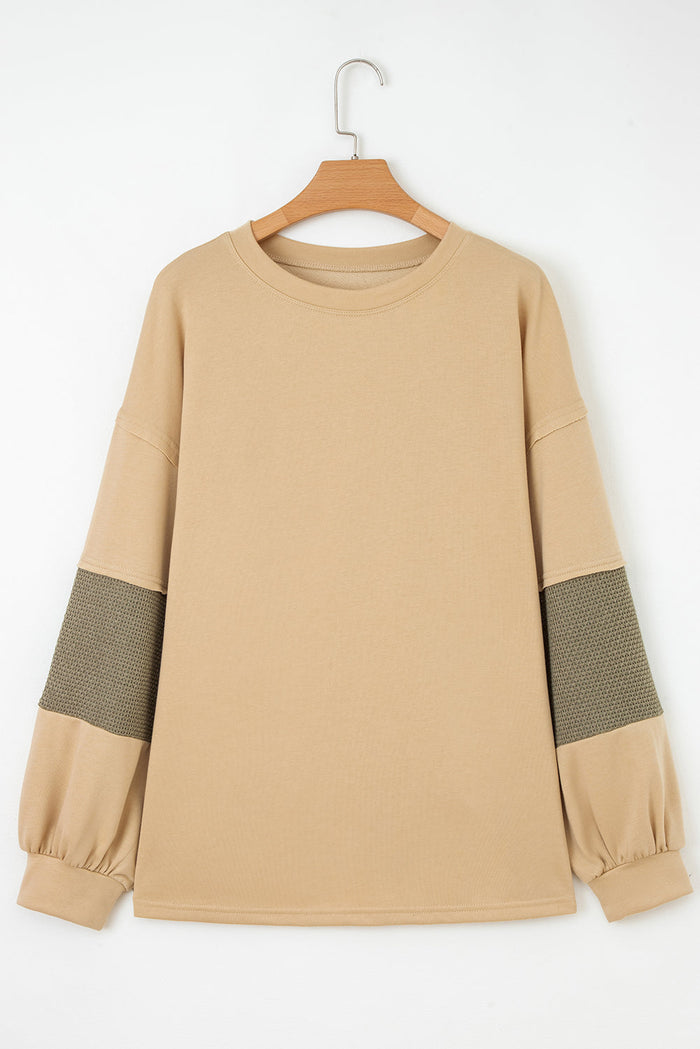 Plus Size Reverse Seam Patchwork Drop Shoulder Top