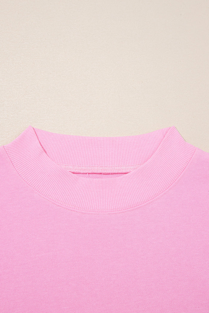 Plus Size Solid Ruffle Tiered Ribbed Crewneck Top