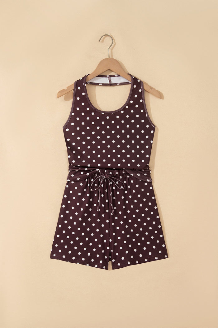 Polka Dot Halter Tank & Elastic Shorts Set