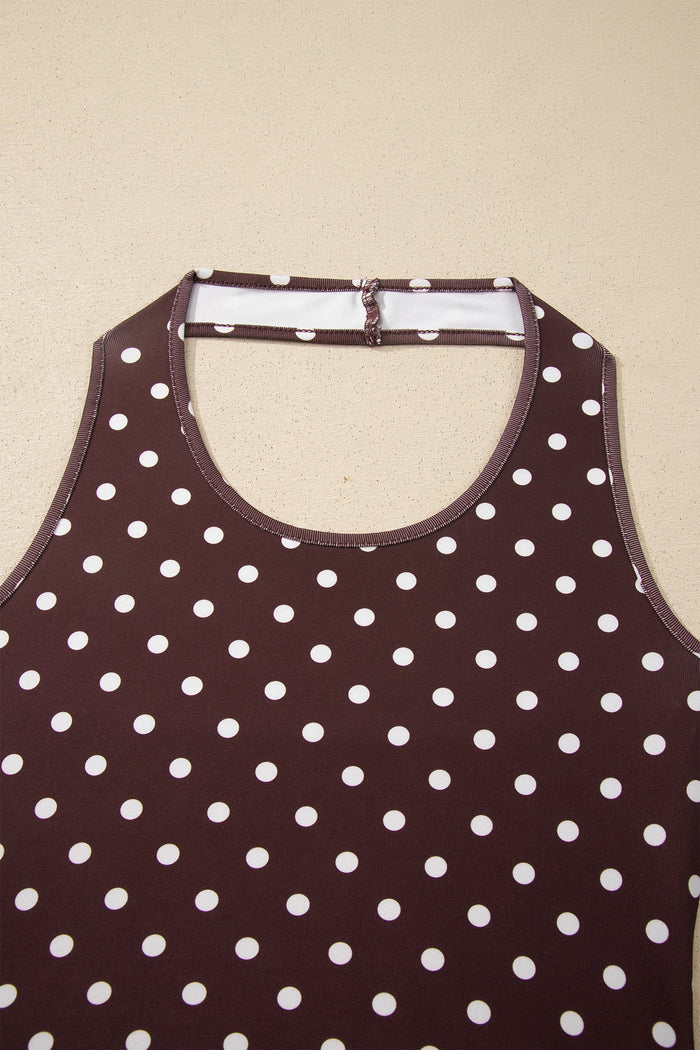 Polka Dot Halter Tank & Elastic Shorts Set