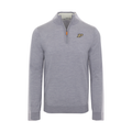 Purdue Grey Melange Cashmere Touch Australian Merino Quarter Zip Sweater