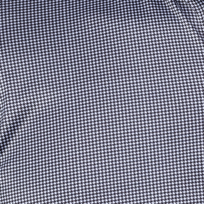 Quattro Flex Dress Shirt with Semi-Spread Collar Black Houndstooth
